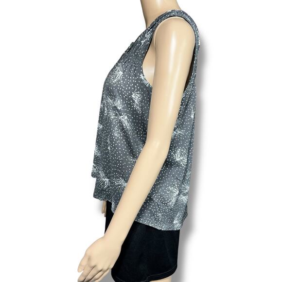Maurices Womens Tank Top Sleeveless Pullover Laced V Neck Summer Gray White Med - Picture 5 of 11